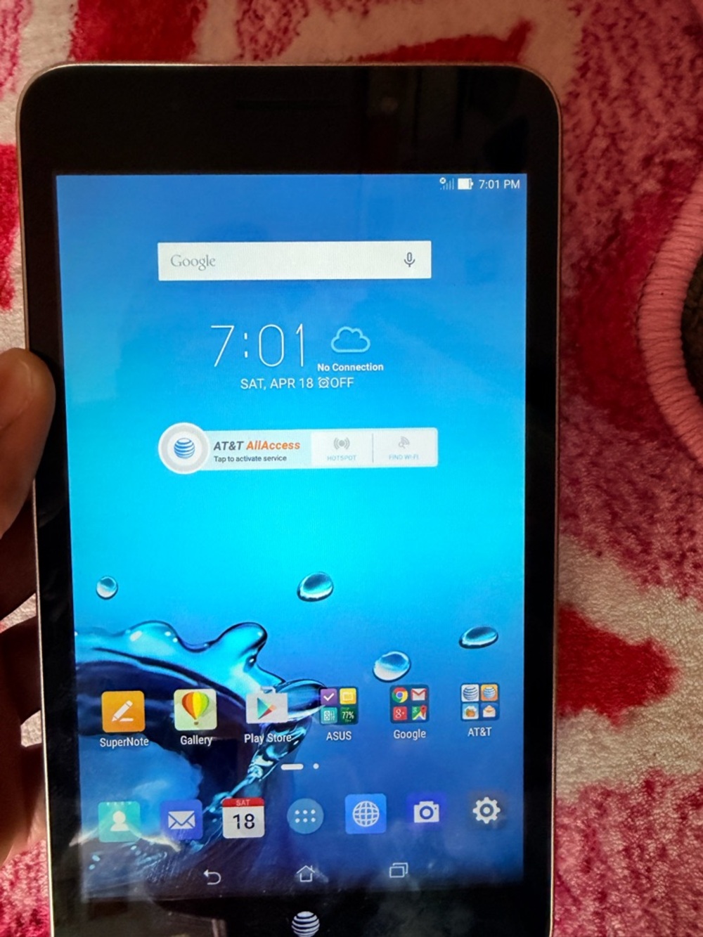 ASUS Tablet in Black with AT&T Logo